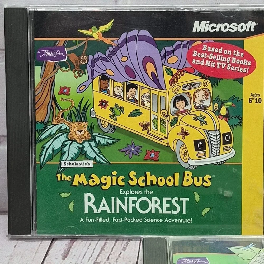 Y2K Magic School Bus Microsoft Lot Of 3 CD ROM's Ocean Rainforest Dinosaurs